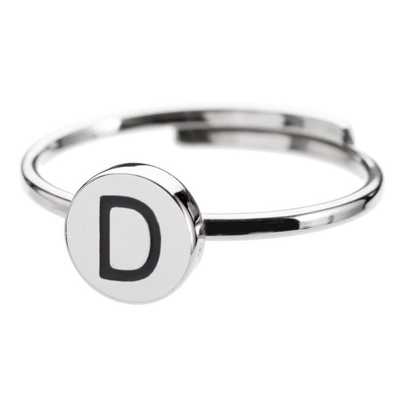 Anello con lettera smaltata