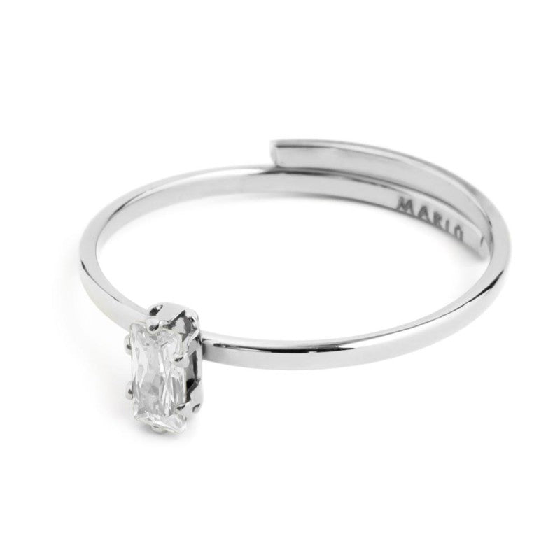 Anello con zircone baguette piccola