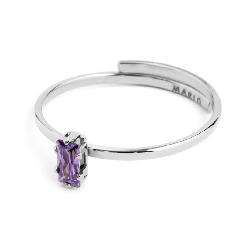 Anello con zircone baguette piccola