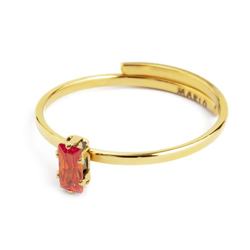 Anello con zircone baguette piccola