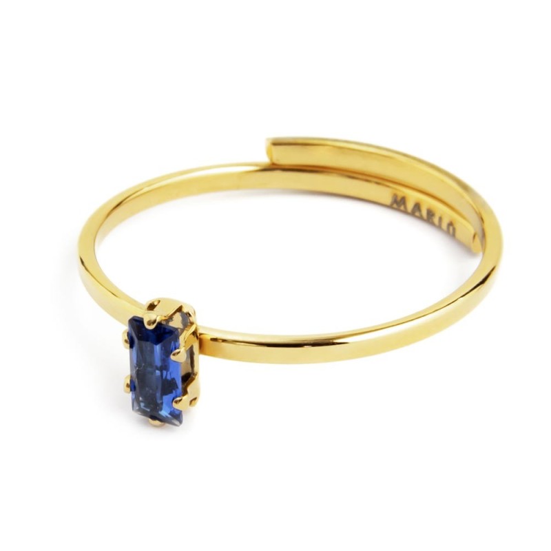 Anello con zircone baguette piccola