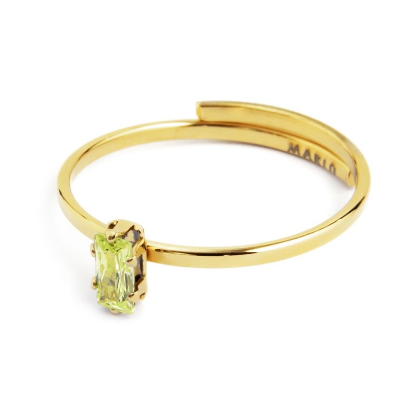 Anello con zircone baguette piccola