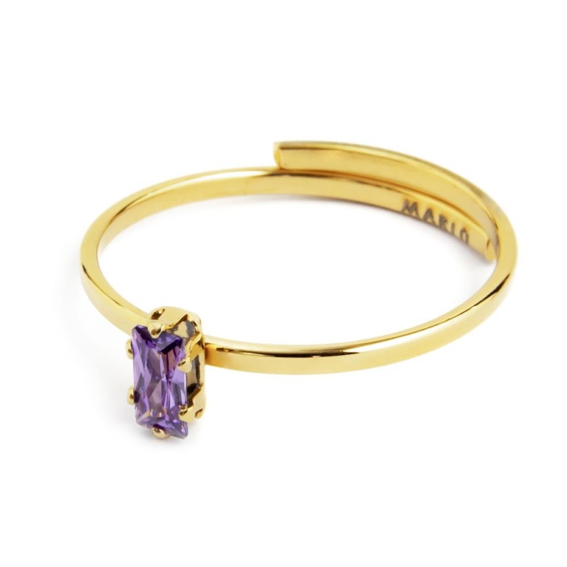Anello con zircone baguette piccola