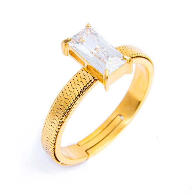 Anelli con zircone baguette