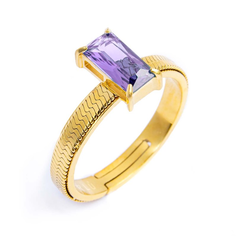 Anelli con zircone baguette