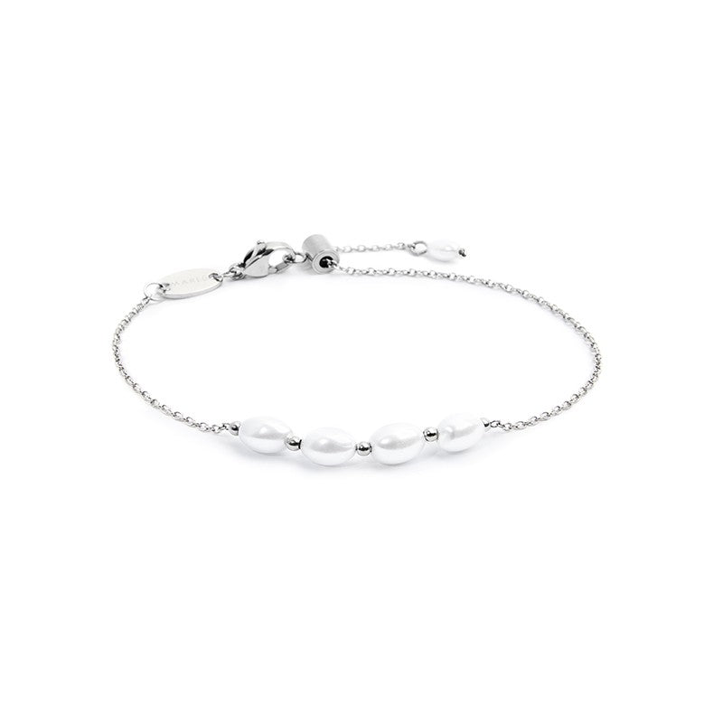 Marlù - Bracciale catena cross con perle ovali