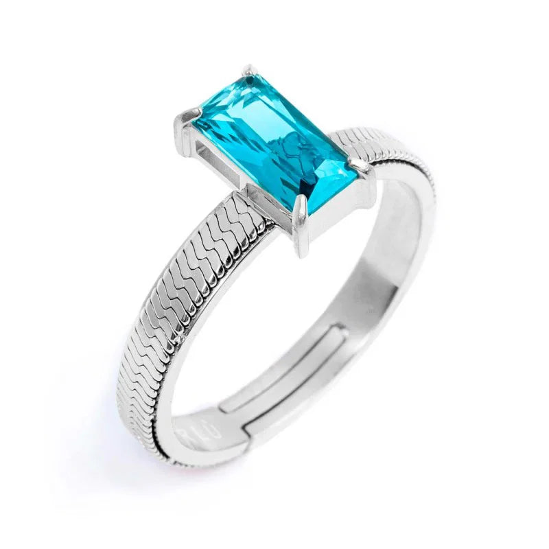 Anelli con zircone baguette