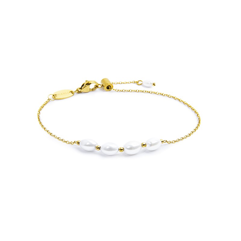 Marlù - Bracciale catena cross con perle ovali