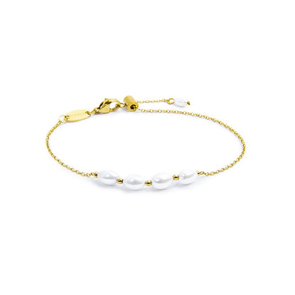 Bracciale catena cross con perle ovali