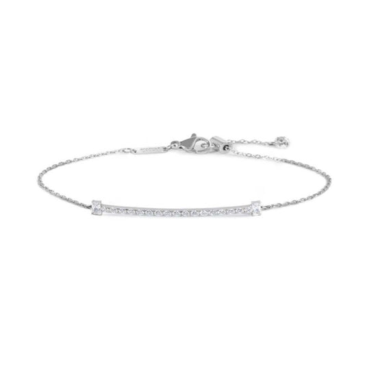 Bracciale catena cutting cross zirconi centrali