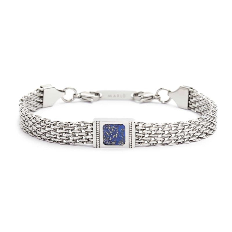 Marlù - Bracciale con pietra centrale catena mesh