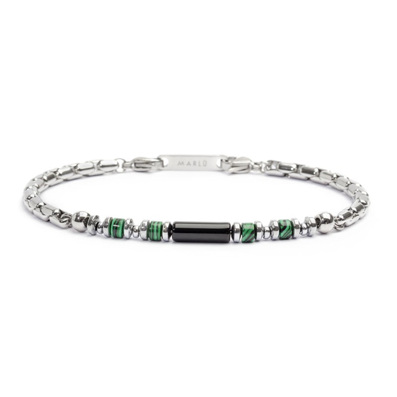 Marlù - Bracciale elementi in pietra ed elementi in ematite catena box