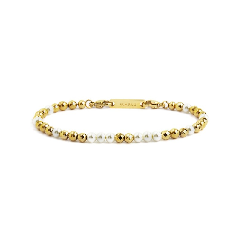 Bracciale ematite e perle