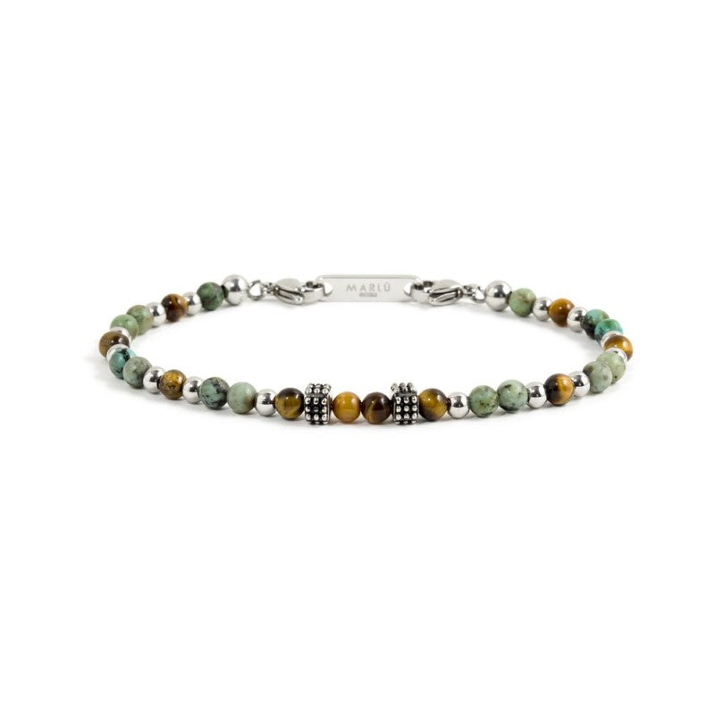Bracciale turchese africano e occhio di tigre