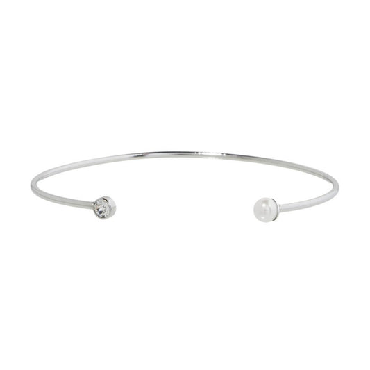Bracciale rigido con perla 4 mm