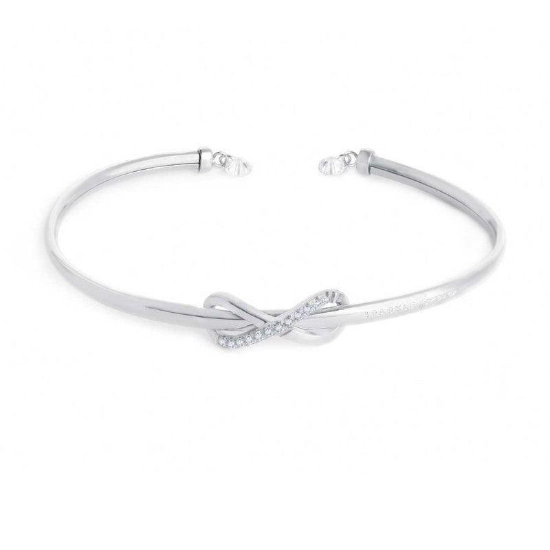 Marlù - Bracciale rigido infinito con zirconi bianchi