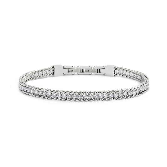 Bracciale tennis 2,5mm con catena grumetta