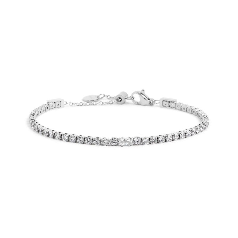 Bracciale tennis 2,5mm con zircone centrale