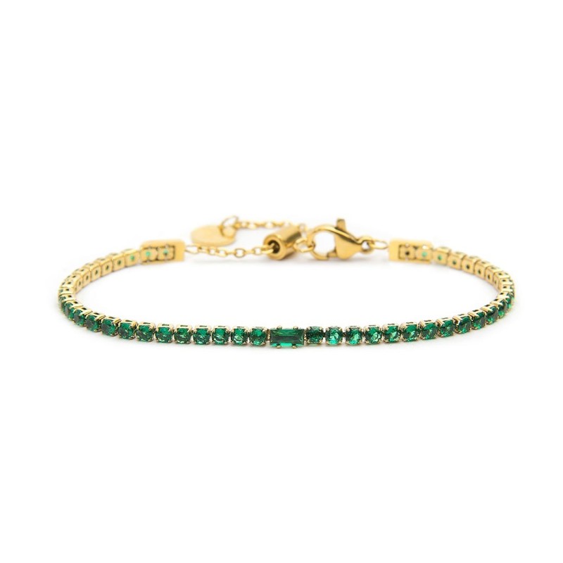 Marlù - Bracciale tennis 2,5mm con zircone centrale