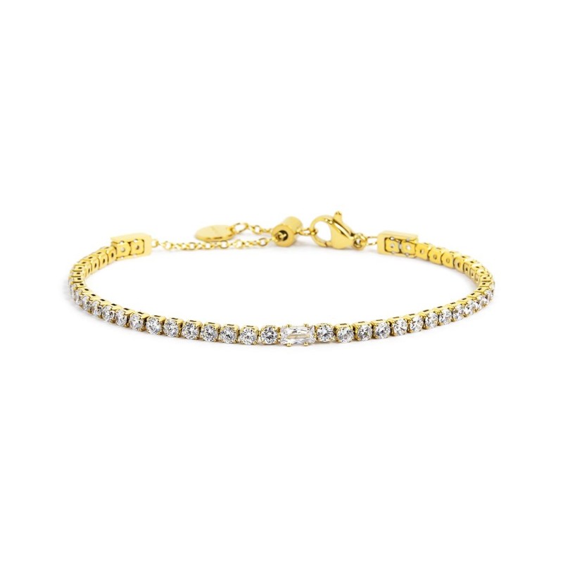 Marlù - Bracciale tennis 2,5mm con zircone centrale