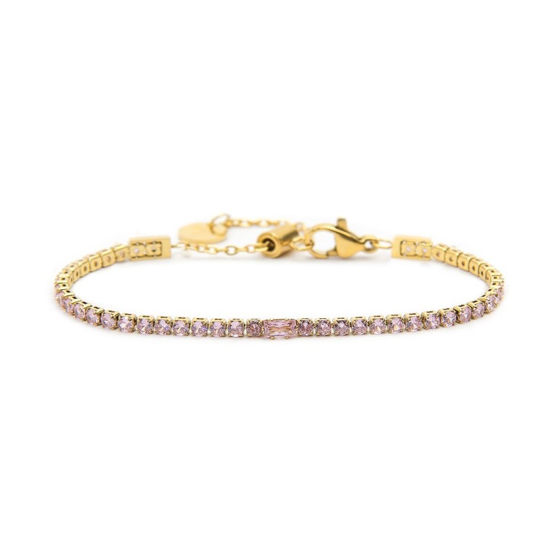 Marlù - Bracciale tennis 2,5mm con zircone centrale