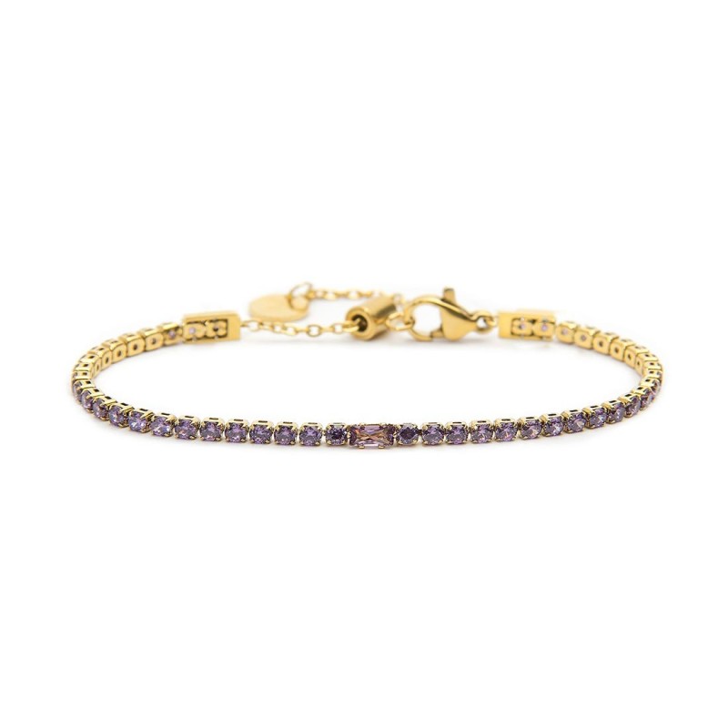 Marlù - Bracciale tennis 2,5mm con zircone centrale