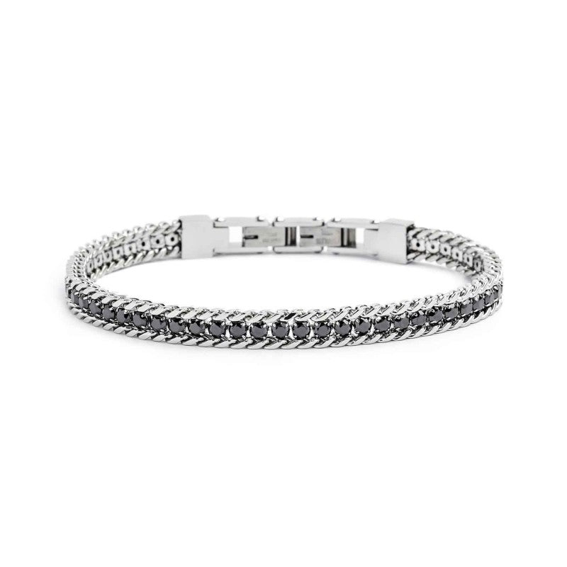 Bracciale tennis 3mm con catena grumetta