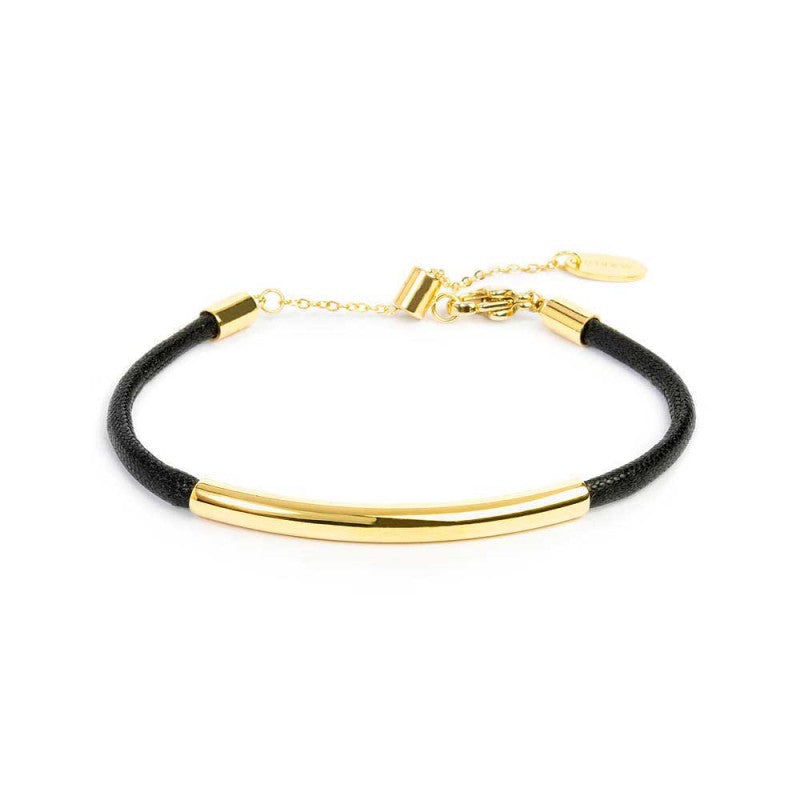 Marlù  - Bracciale triplo filo con cordino cerato con tubolare centrale
