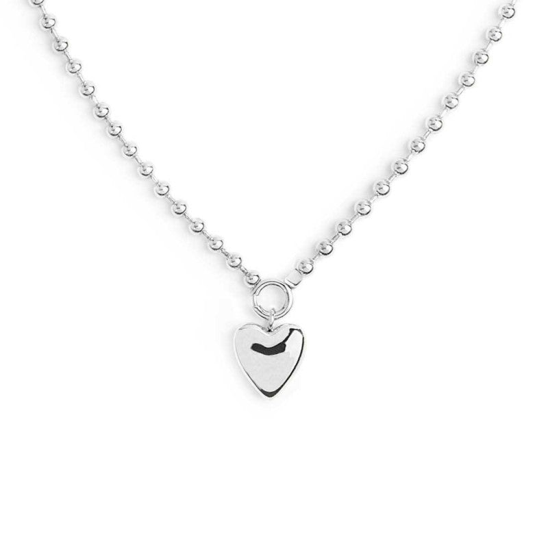 Collana catena a sfere con cuore