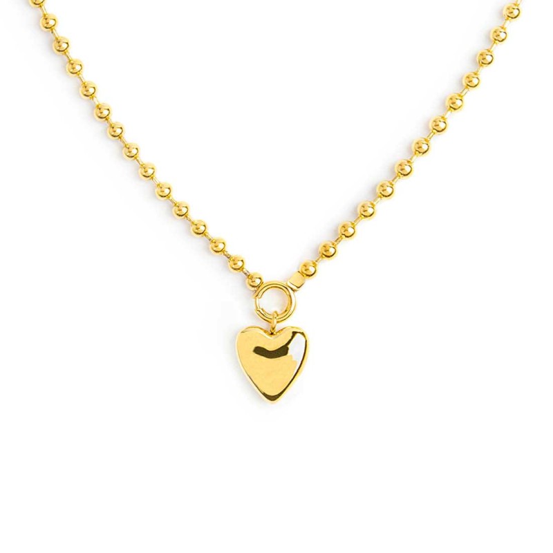 Collana catena a sfere con cuore