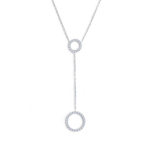 Collana cerchi con zirconi bianchi