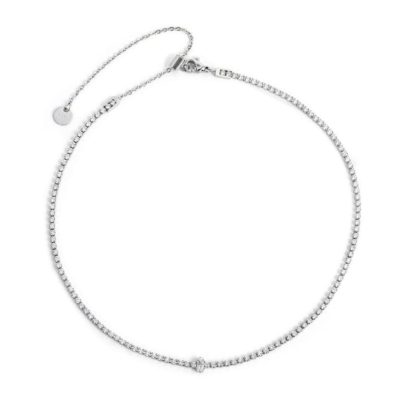 Marlù - Collana tennis con zircone centrale