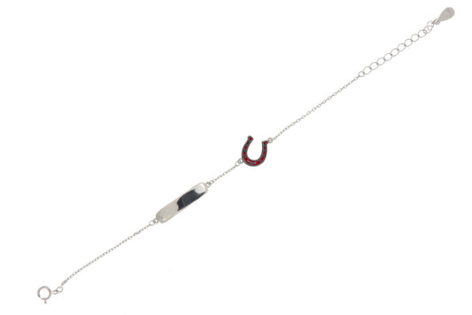 Bracciale in Argento925 con terghetta e Ferro di cavallo