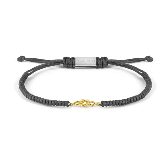 Bracciale Uomo Refined in cotone con Nodo in oro 18kt