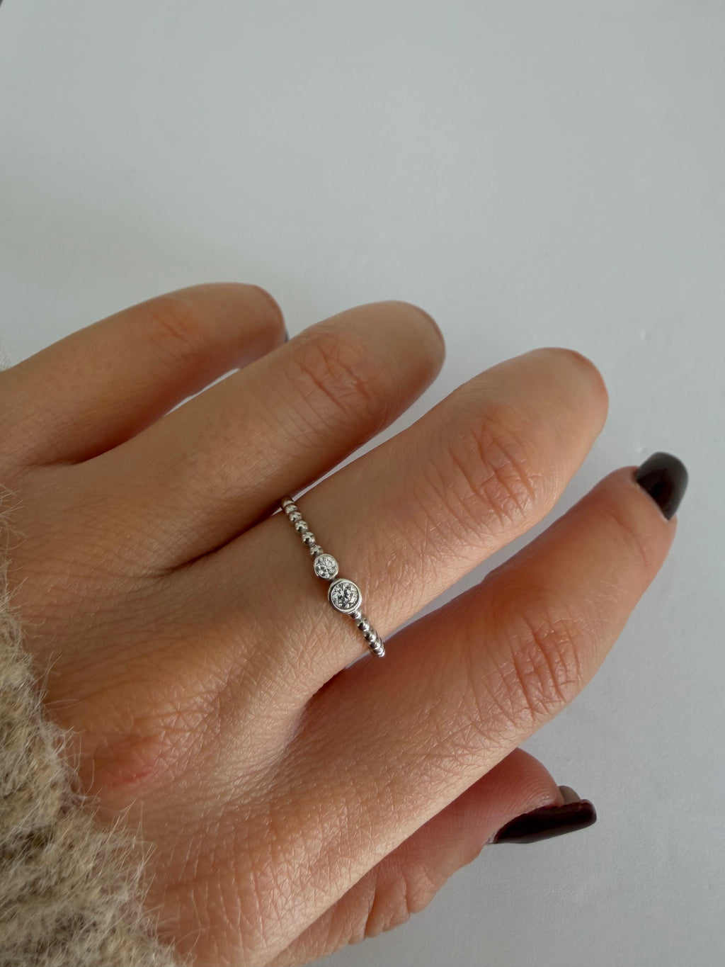 Anello Due Luci in Oro Bianco 18kt
