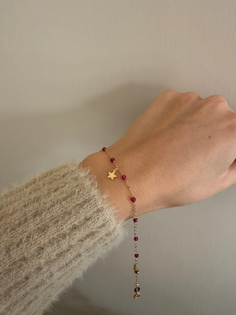Bracciale in Oro 18kt con Ciondoli e Pietre Naturali
