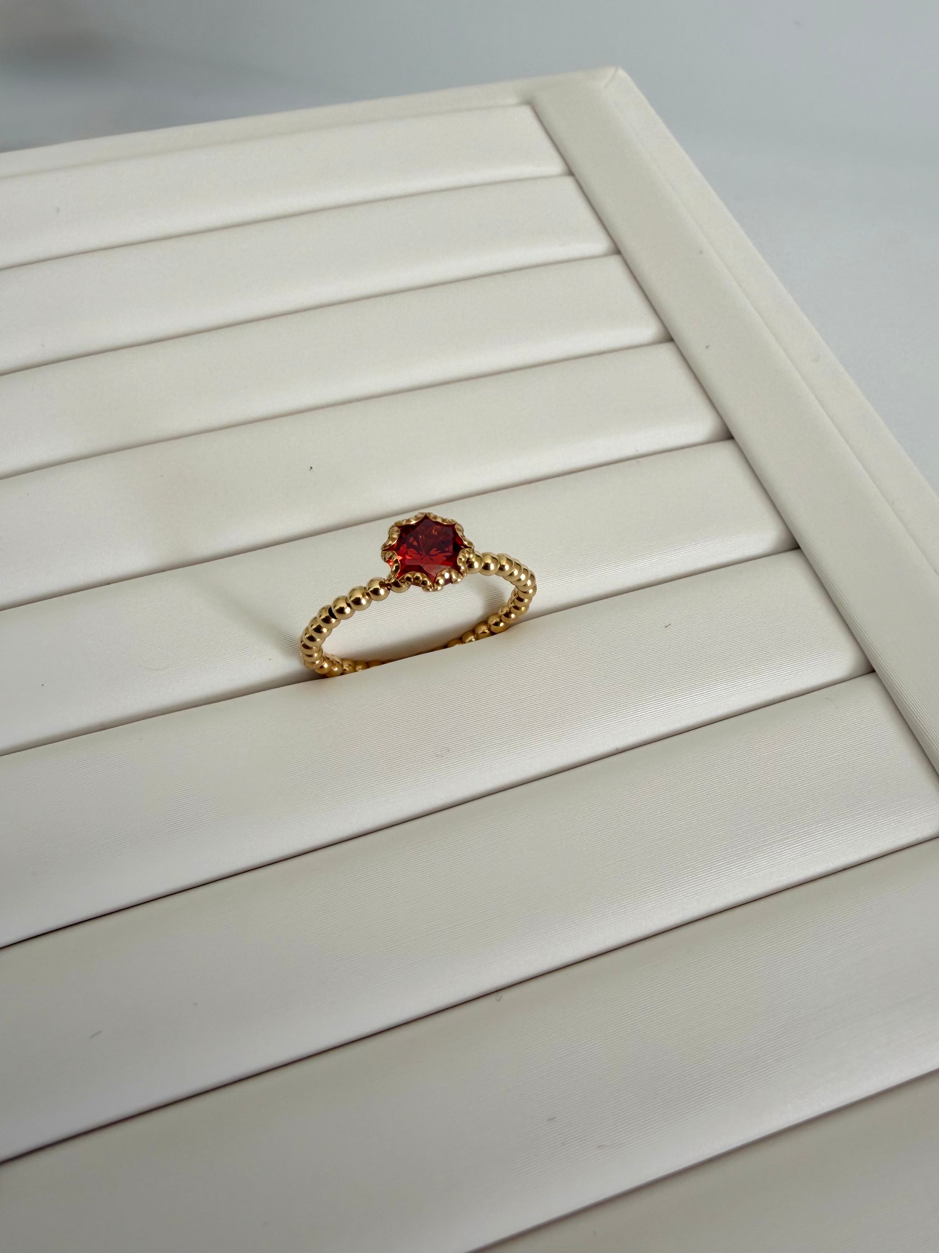 Anello Fiore Colorato in Oro 18kt