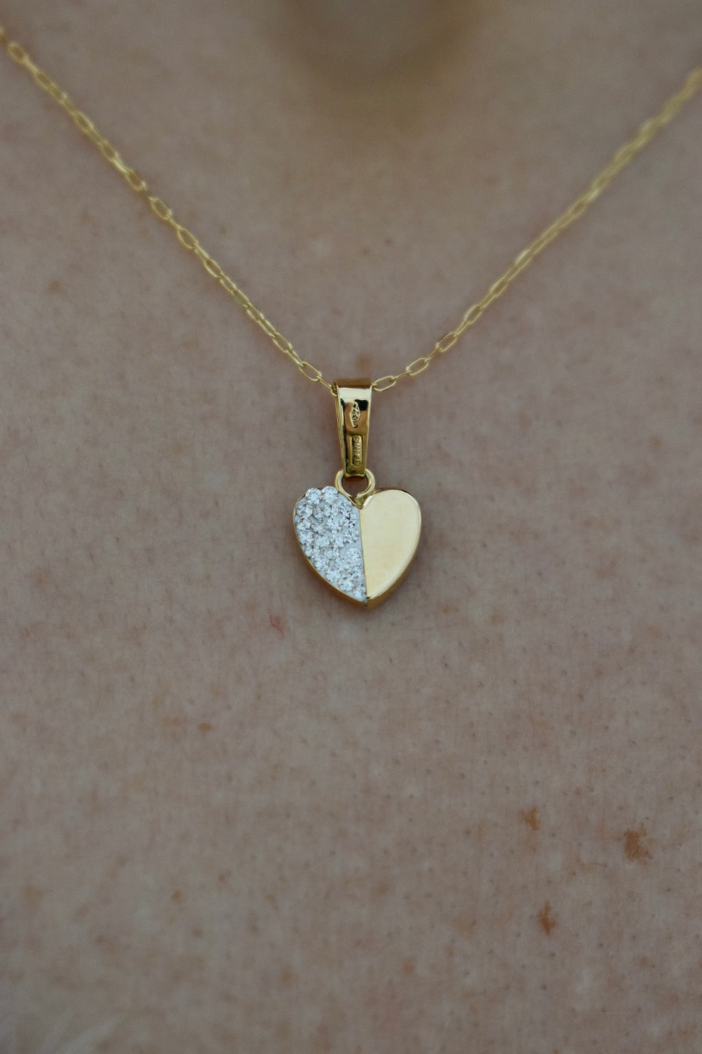 Collana in Oro 18kt con Ciondolo Cuore Bicolor