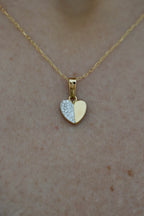Collana in Oro 18kt con Ciondolo Cuore Bicolor