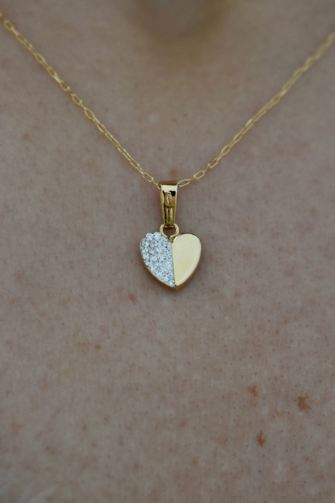 Collana in Oro 18kt con Ciondolo Cuore Bicolor