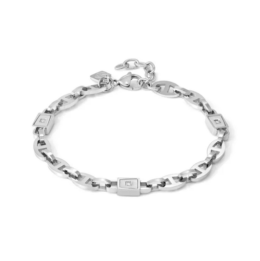 bracciale strong diamond catena e diamanti bianchi