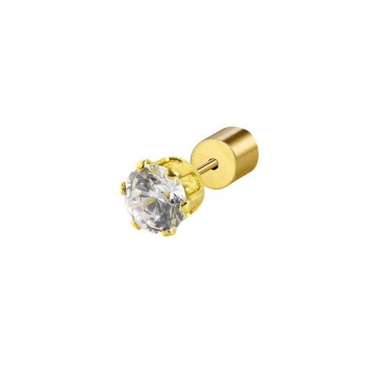 Orecchino a lobo con zircone 5mm