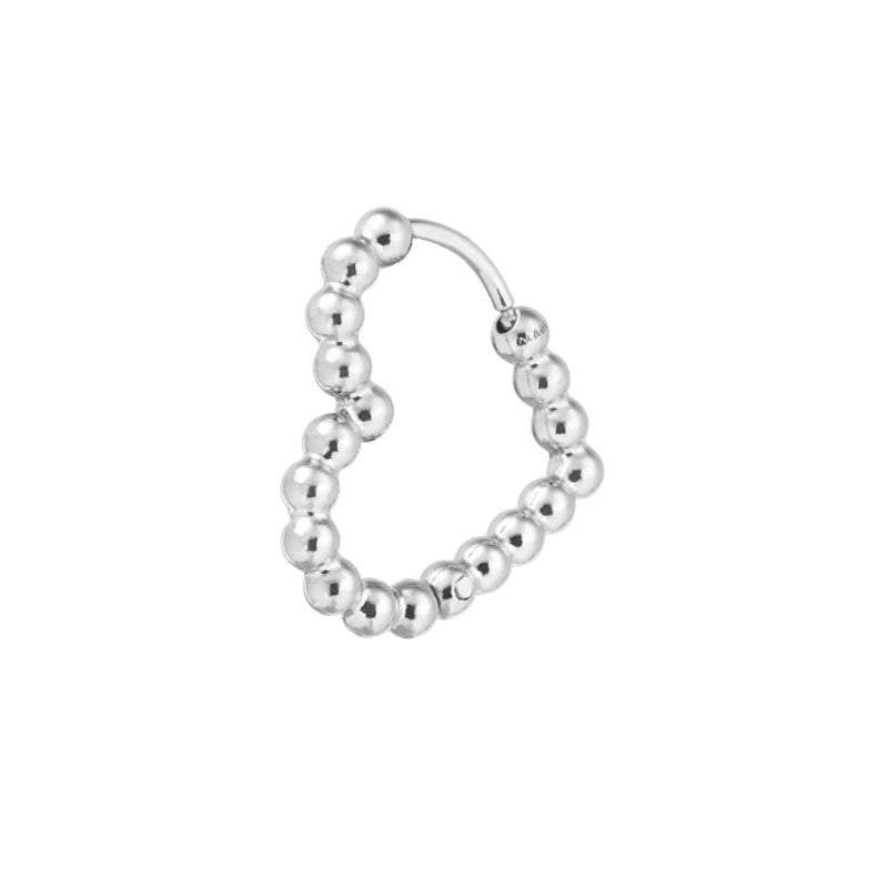 Marlù - Orecchino cuore 1,8 cm trama con sfere