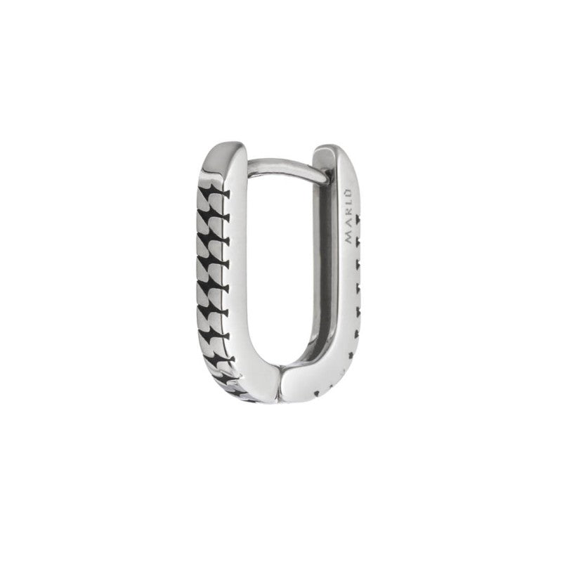 Marlù - Orecchino ovale 1,7 cm trama con black oil opaco