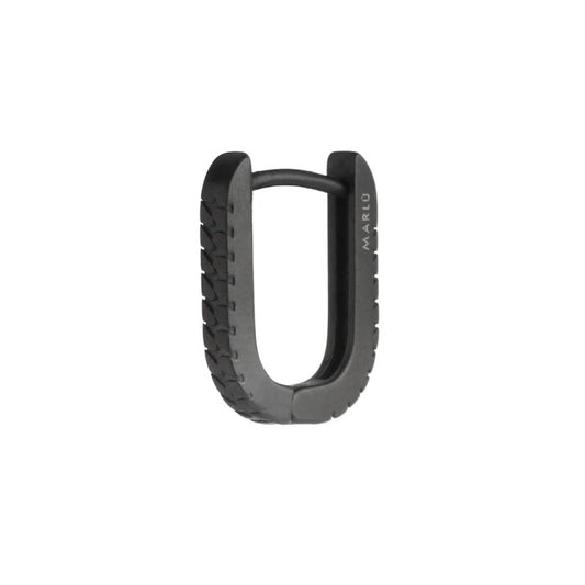 Orecchino ovale 1,7 cm trama con black oil opaco