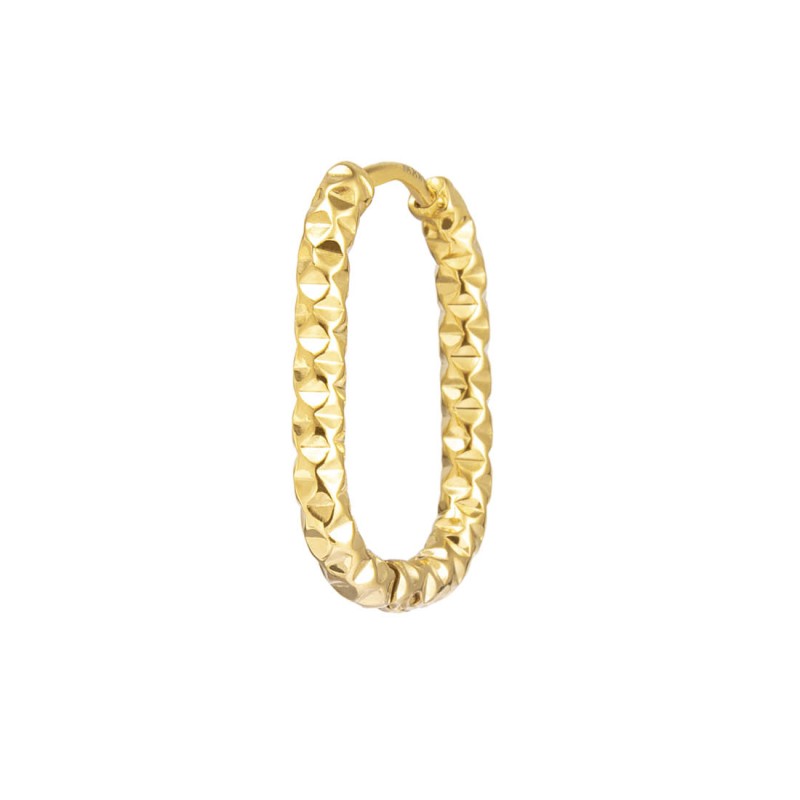 Marlù - Orecchino ovale 2,1 cm trama diamantata