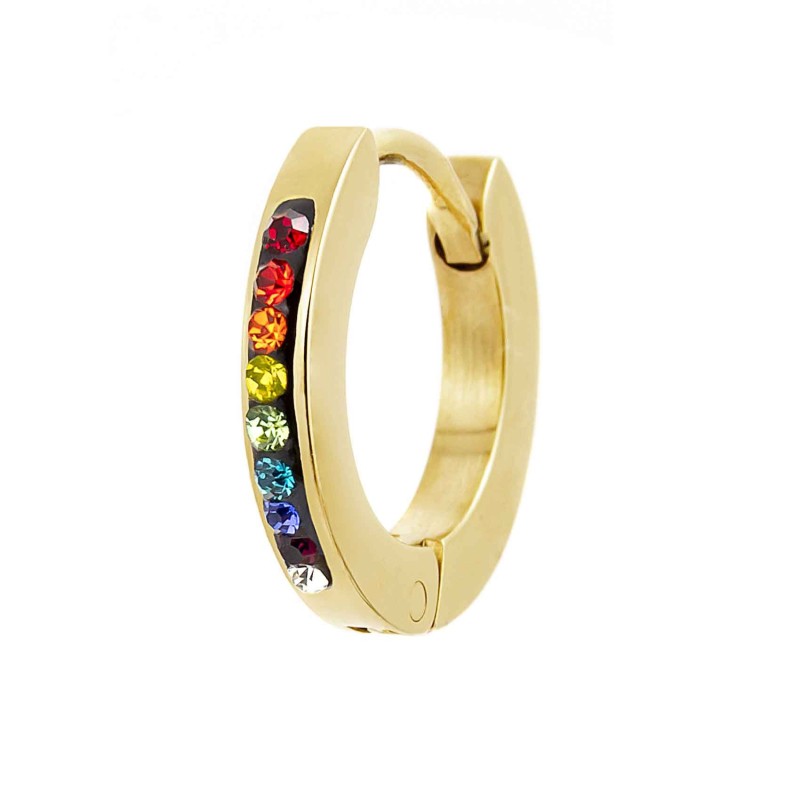 Marlù - Orecchino a cerchio 14mm con cristalli