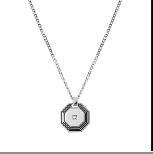 Collana strong diamond ottagono diamante bianco